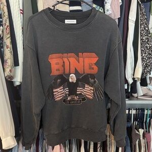 NWOT Anine Bing Charcoal Sweatshirt with Eagle Graphic